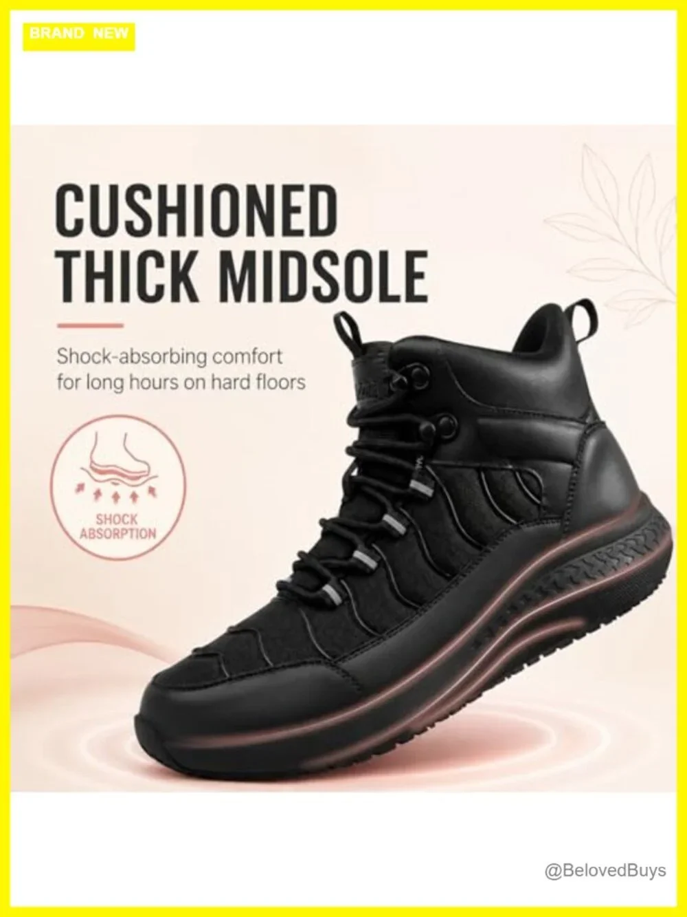 Slip Resistant Waterproof Boots - Comfortable Ankle Support Work Shoes for